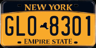 NY license plate GLO8301