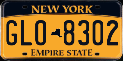 NY license plate GLO8302