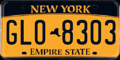 NY license plate GLO8303