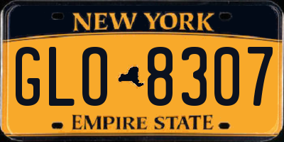 NY license plate GLO8307