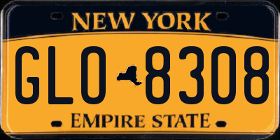 NY license plate GLO8308