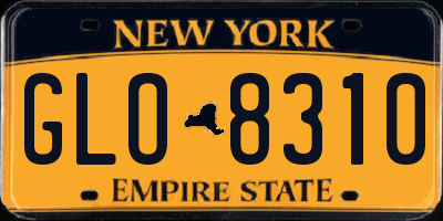 NY license plate GLO8310