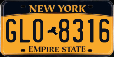 NY license plate GLO8316
