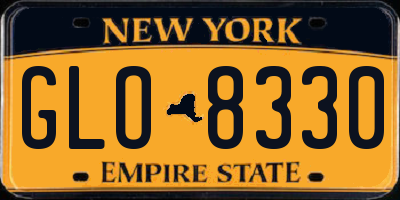 NY license plate GLO8330