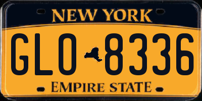 NY license plate GLO8336