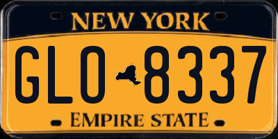 NY license plate GLO8337
