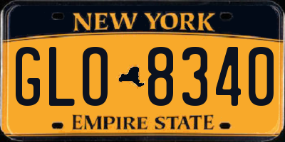 NY license plate GLO8340