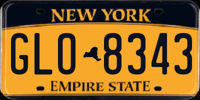 NY license plate GLO8343