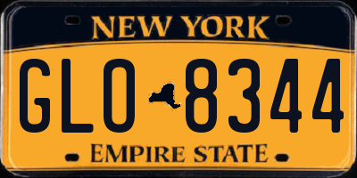 NY license plate GLO8344