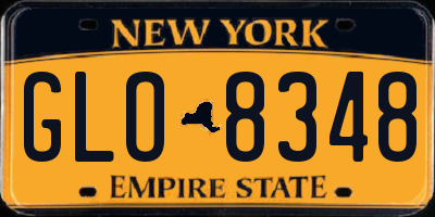 NY license plate GLO8348