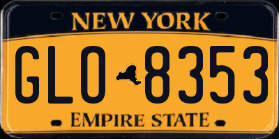 NY license plate GLO8353