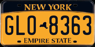 NY license plate GLO8363