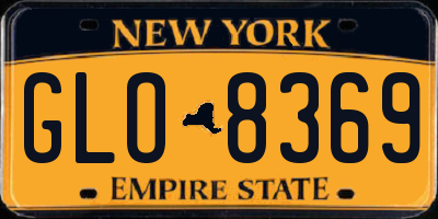 NY license plate GLO8369