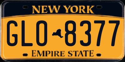 NY license plate GLO8377
