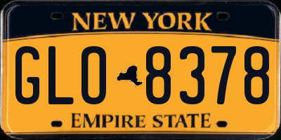 NY license plate GLO8378