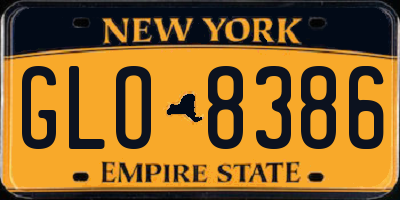NY license plate GLO8386