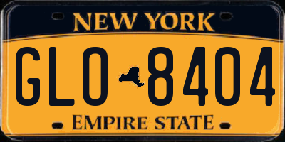 NY license plate GLO8404