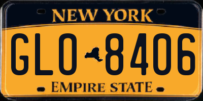 NY license plate GLO8406