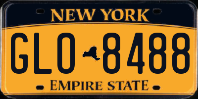 NY license plate GLO8488