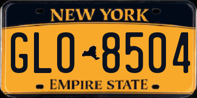 NY license plate GLO8504