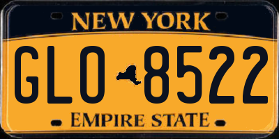 NY license plate GLO8522