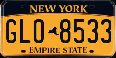NY license plate GLO8533