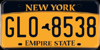 NY license plate GLO8538
