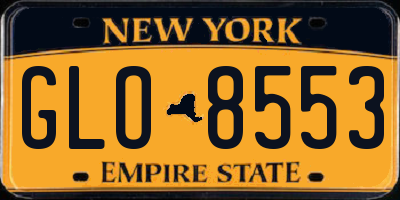 NY license plate GLO8553