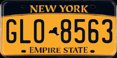 NY license plate GLO8563