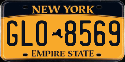 NY license plate GLO8569