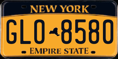 NY license plate GLO8580