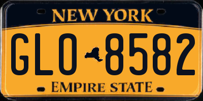 NY license plate GLO8582