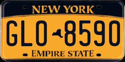 NY license plate GLO8590