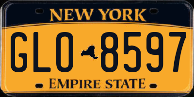 NY license plate GLO8597