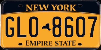 NY license plate GLO8607