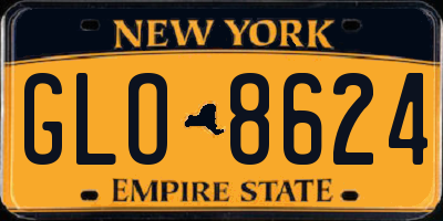 NY license plate GLO8624