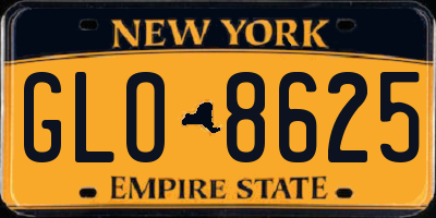 NY license plate GLO8625