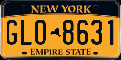 NY license plate GLO8631