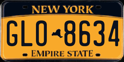 NY license plate GLO8634