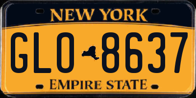 NY license plate GLO8637