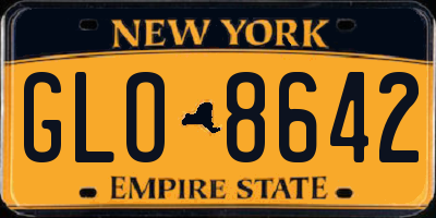 NY license plate GLO8642