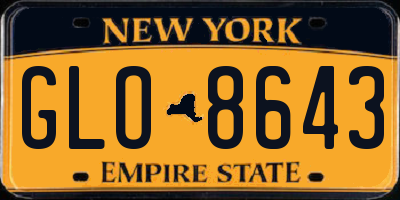 NY license plate GLO8643