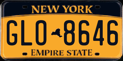 NY license plate GLO8646