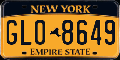 NY license plate GLO8649