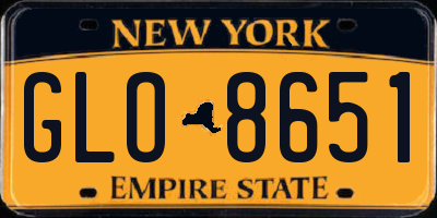 NY license plate GLO8651
