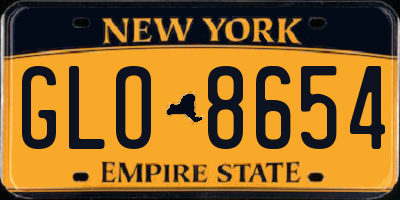 NY license plate GLO8654