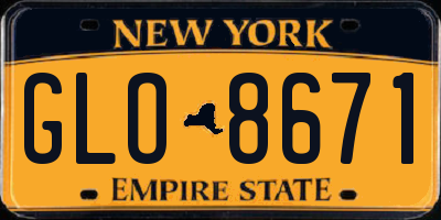 NY license plate GLO8671