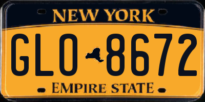NY license plate GLO8672