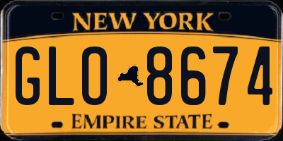 NY license plate GLO8674