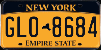 NY license plate GLO8684